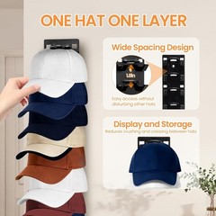 2 Pcs Hat Organizer for Baseball Caps,Hat Rack for Wall, Compact Hat Storage New