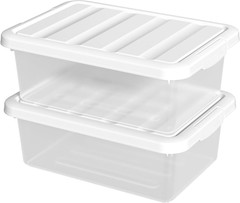 Clear Stackable Storage Bins with Lids, 14 Quart, Set of 2