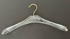 VERSACE Valplastick Clear Patented Coat/Jacket Hanger with Gold Hardware 15.7”