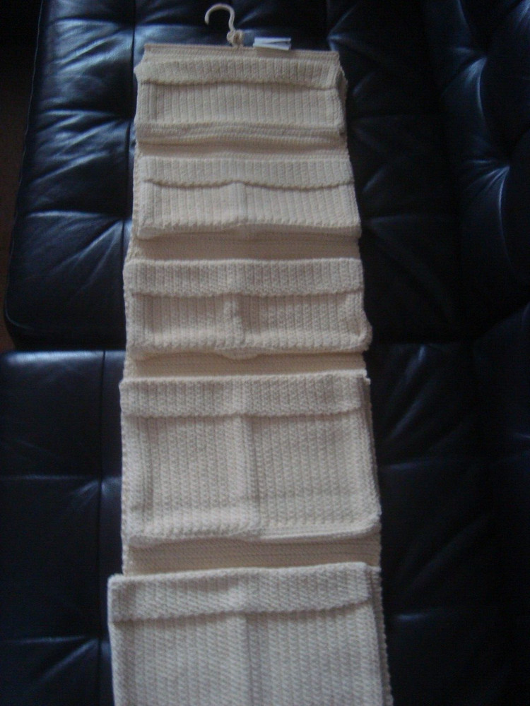 IKEA LIDAN Ivory Crochet 9 Pocket Hanging Storage Organizer 12 1/2 x 42 1/2″ NEW