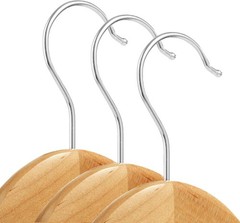 Elegant 10 Count Wooden Suit Hangers – Chrome Hook and Notches for All Clothing