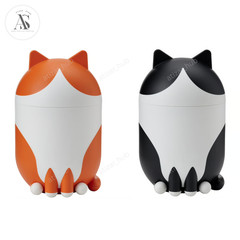 IKEA GREJSIMOJS Cat Shaped Storage Box with Lid Organizer Orange Black White