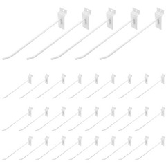 32PCS 8Inch Length White Slatwall Hooks, Metal Slat Wall Display Panel Hooks …