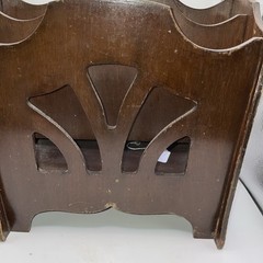 Vintage Dark Walnut Magazine Rack 12”x16”x10”