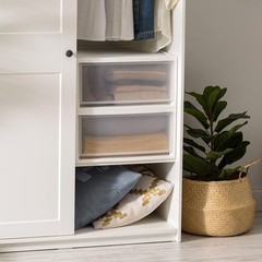 47 Qt. White Stackable Plastic Drawer Organizer – 2 Pack