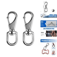304 Stainless Steel Swivel Snap Hooks Heavy Duty 3.5″ Flag Pole Clips Rope 2Pack