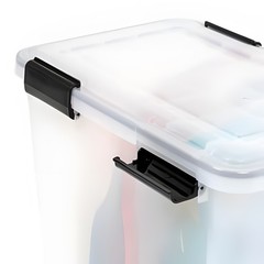 IRIS USA 47 Qt Storage Bins Plastic Gasket Box w/ Latching Lids, 2 Pk(Open Box)