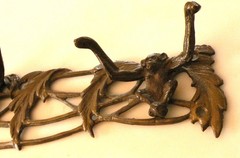 3 MONKEYS SOLID BRASS HOOK RACK 20″ Vintage Whimsical Jungle Decor