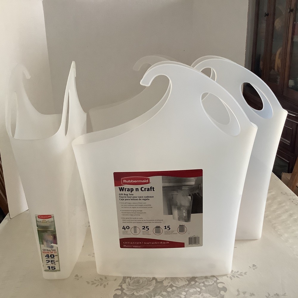 4 Rubbermaid Wrap N Craft Gift Bag Hanging Tote Organizer Holder Crafts Storage
