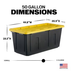 Commander X-large 50 -Gallons ( 200 -Quarts ) Black and Yellow Heavy Duty Stack