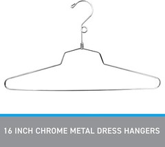 10 Metal Hangers Chrome Dress Shirt Retail Salesman Sample Security Loop 16″