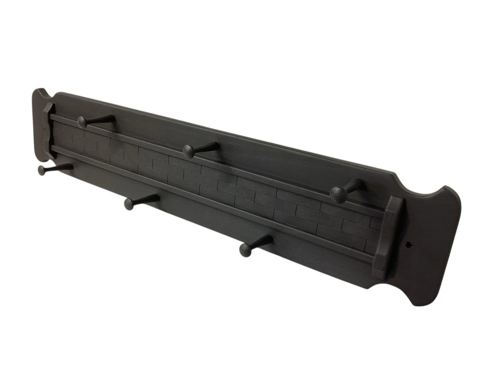 Wall Hung Coat Rack Hanger Modern Contemporary Painted Slate Gray Wood Entryway