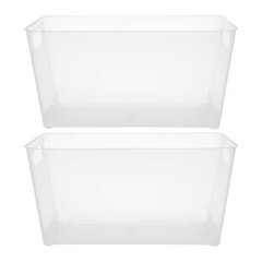 Storage Made Simple Freestanding Tall Organizer Bin with Handles in Clear (Set o