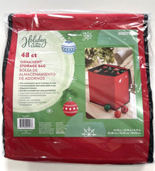 Holiday Living Ornament Storage Bag Holds 48 up to 3” Ornaments, Red Bag New