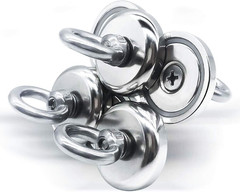 10 Pack Heavy Duty Magnets, Silver Strong Magnetic Hooks with Countersunk Hole E