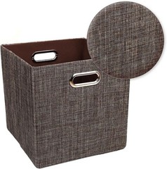 Heavy-duty fabric drawers, 11 x 11 inches, set of 4, brown