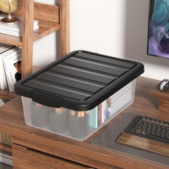 2 Packs 14 Quart Plastic Containers Bins With Latching Lids Organization