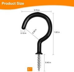 Contemporary Vinyl Coated Screw Hooks – 100 Pack for Elegant Hanging Solutions
