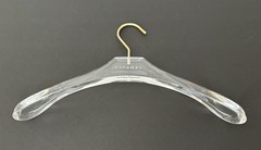VERSACE Valplastick Clear Patented Coat/Jacket Hanger with Gold Hardware 15.7”