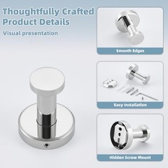 Bathroom Towel Hook Polished Chrome, SUS 304 Stainless Steel Robe Coat Hook Hang
