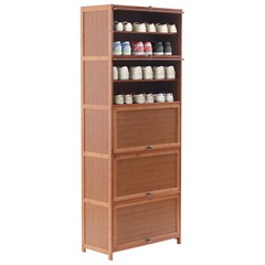 10-Tier Bamboo Shoe Rack Cabinet Organizer Wooden Shelf Stand Storage Book Shelf
