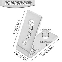 Inside Angle Bracket 4 Holes 60 Degree For 1/2 Bolt 3.6 Strut Channel 4 PCS