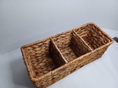 Wicker Toilet Paper 3 Section Basket Tank Topper for Back of Toilet Tank