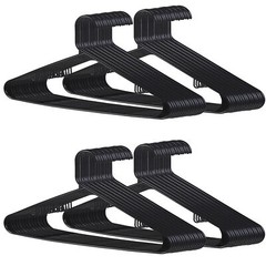 Clothes Hangers (100 Pack) Plastic Premium Quality Gallus Shirt Hanger Black