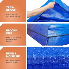 Mattress Bags For Moving With 8 Handles – Queen Mattress Moving Bag – Tear-Pr…