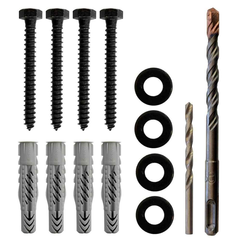 Lag Bolt Kit for Mounting A TV Into Wood Or Concrete Includes Drill Bits