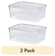 (2 pack) Clear Glossy Plastic Extra Wide Closet Storage Shoe Organizer Shoe Box