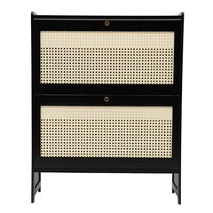 Natural Rattan Shoe Cabinet, Free Standing Shoe Racks, Shoe Cabinet