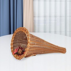 Thanksgiving Cornucopia Basket Table Centerpiece Decorative Fruit Basket for