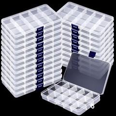 2-32PC Clear Jewelry Box Plastic Bead Storage Craft Container Earrings Organizer