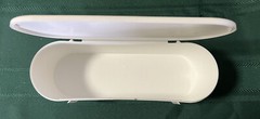Band Aid Plastic Container Box Hinged Lid Empty Storage White