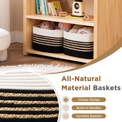 4 Pack Baskets for Organizing, Woven Storage Baskets for Toys and Towel, Rect…