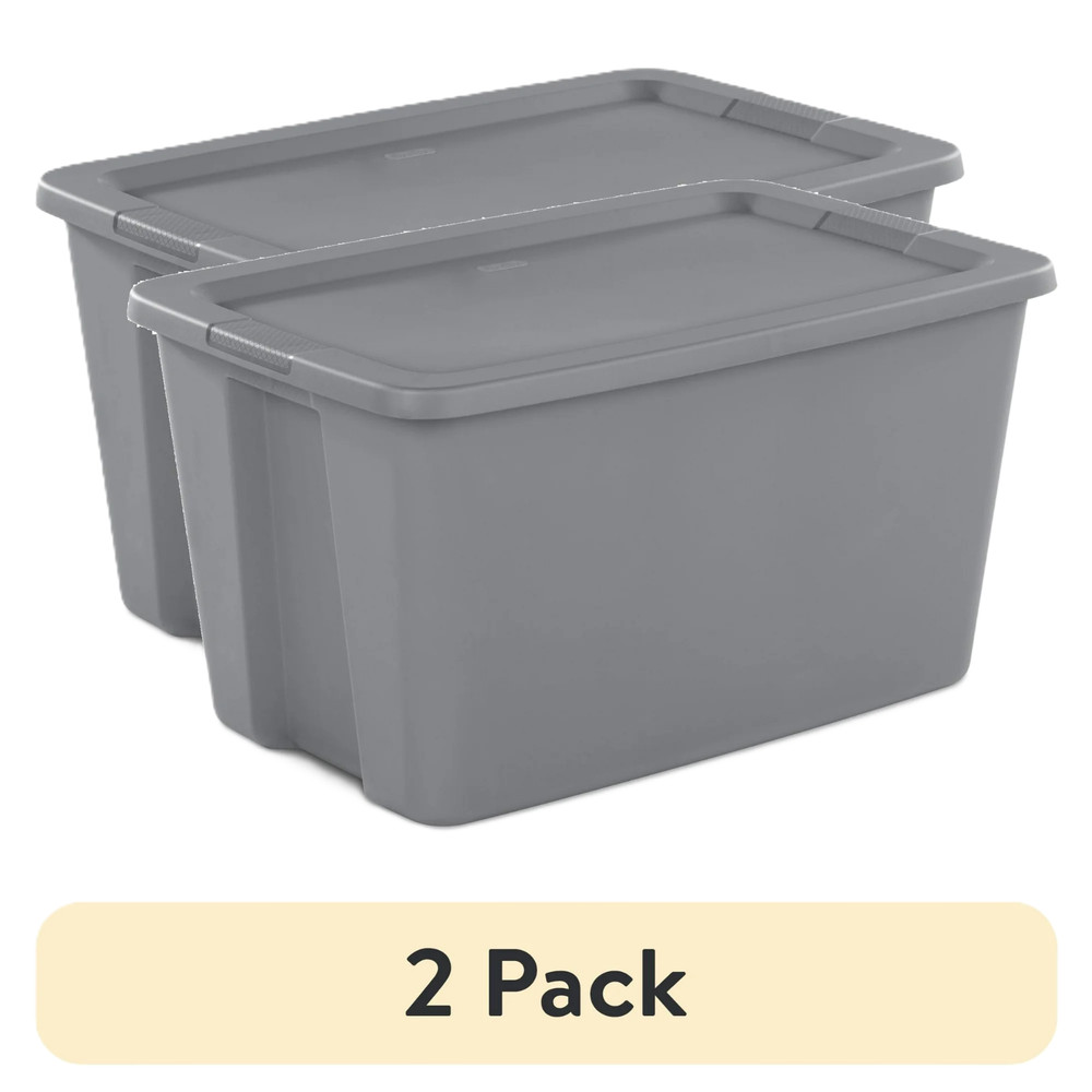 2x Extra Large Storage Bin, 30 Gallon Plastic Storage Container with Snap-On Lid