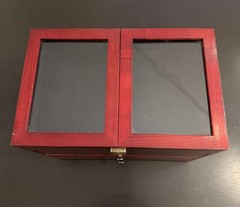 Vintage Thomas Pacconi Cherry Wood Jewelry Box -Glass Top Chest