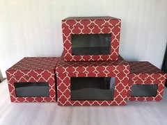 Container Store 4 box Set China Dishes STORAGE Windows & Hinged Lids – Nesting