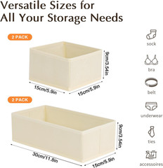 Drawer Organizers Clothes, Dresser Organizer Bins for Baby Clothes,Underwear and