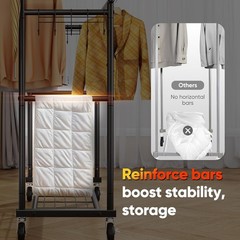 HOKEEPER Double Rod Clothes Rack Heavy Duty Clothing Rack 450LBS Garment Rack