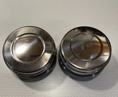 Stainless Steel Round Multi Purpose Storage Container Set of 2, Handle Lid