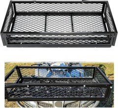ATV Front Cargo Basket, Heavy Duty Steel Mesh Rack, Universal Fit for ATV UTV,