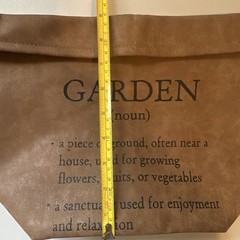 Foldable Brown Faux Leather Storage Bin Basket w/ Garden Text/flower pot cover
