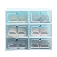 12 pcs Foldable Plastic Transparent Shoe Box Storage Clear Organizer Stackable