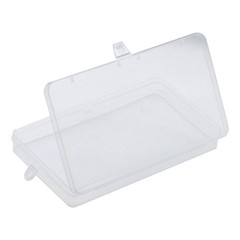 Lots Clear Plastic Storage Container Box Hinged Lid DIY Arts Crafts Markers Pens