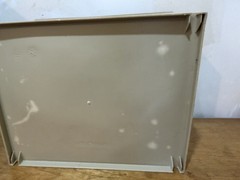 Vintage 2007 Home Solutions Small Stacking Bin Tan Plastic 13.5”x11”x9.25” Homz