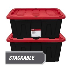 4 Pack 27 Gallon Large Storage Tote Bin with Lid Heavy Duty Plastic Organizer