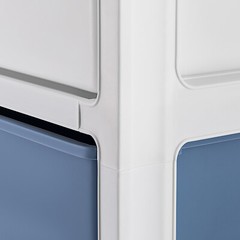 33in Blue White 6-Drawer Organizer, Household/Office Storage Cabinet Drawer Type
