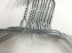 50 PCS Silver Metal Wire Clothes Hangers Heavy Duty 12 Gauge Steel 14″ Space